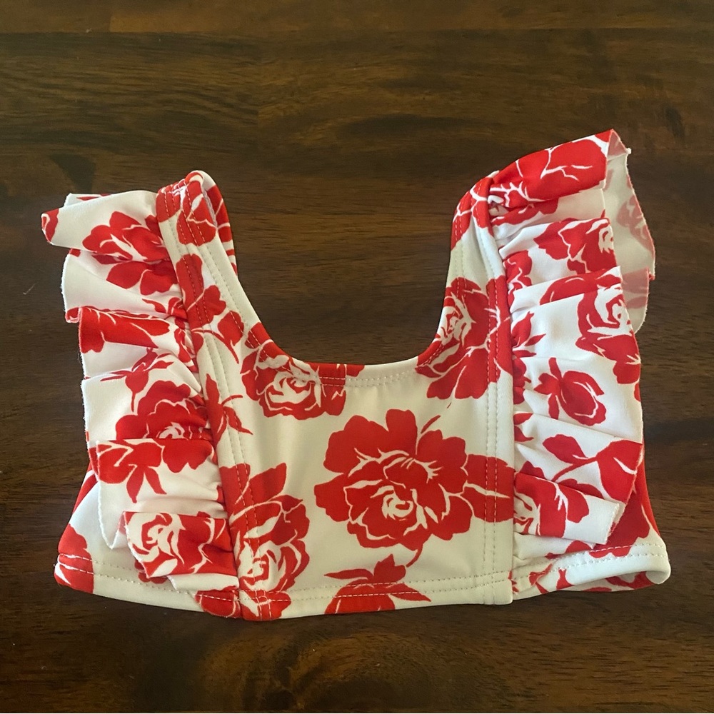 Janie and Jack Floral Roses Swim Set - Picture 5 of 11